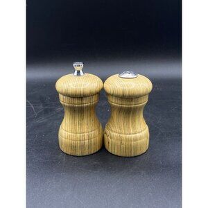 Mr Dudley Staved Wood Pepper Mill & Salt Shaker Unique Rainbow Color Set